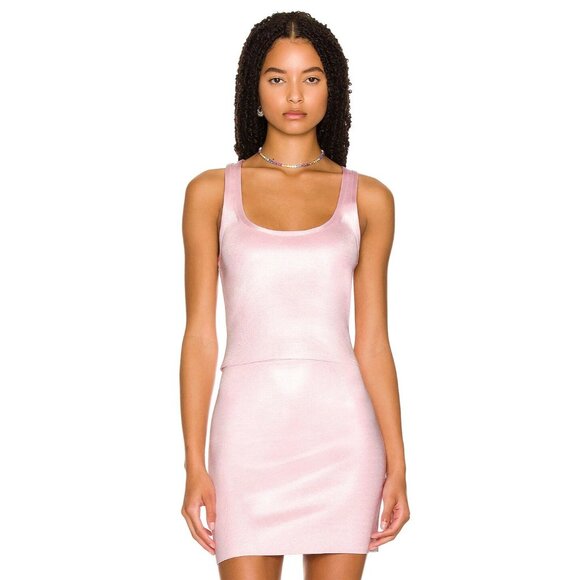 Alexander Wang Scoop Neck Tank Top in Cherry Blossom Pink - Picture 1 of 3